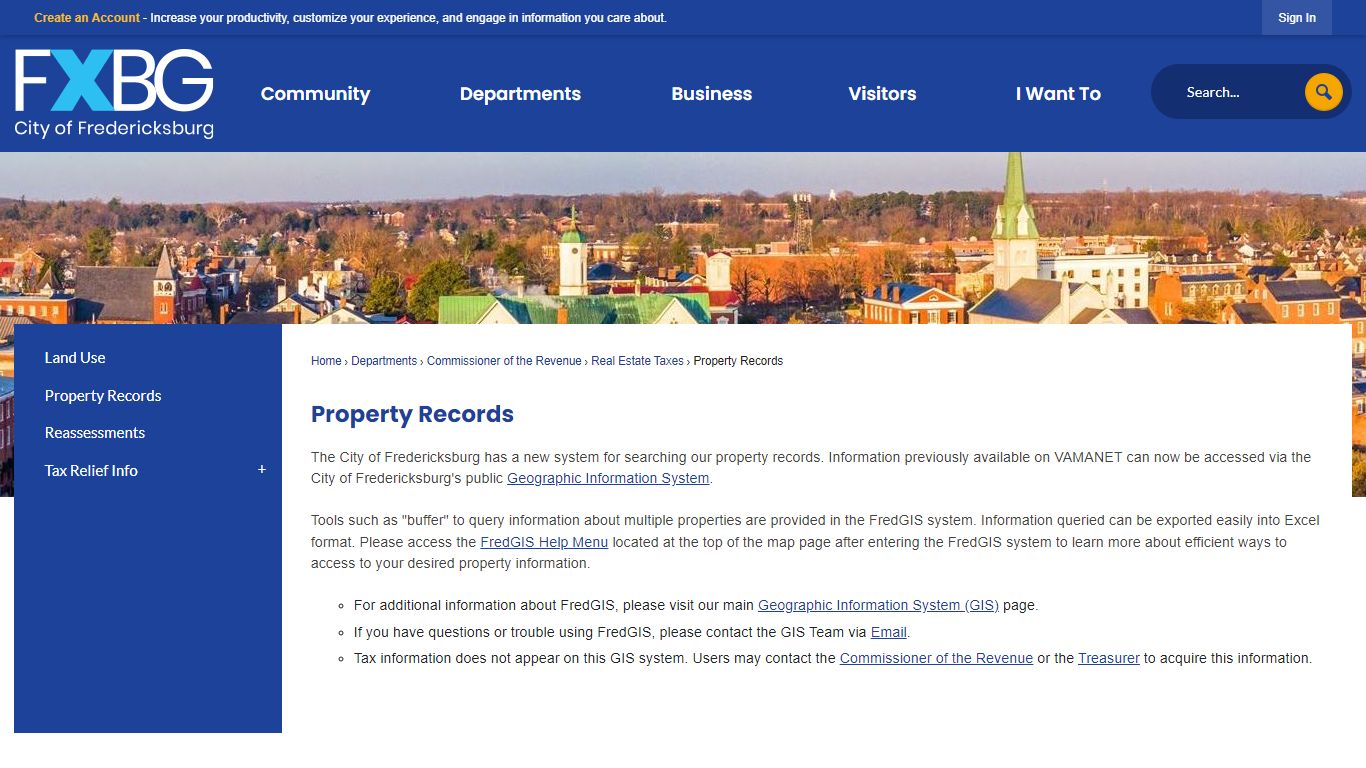 Property Records | Fredericksburg, VA - Official Website